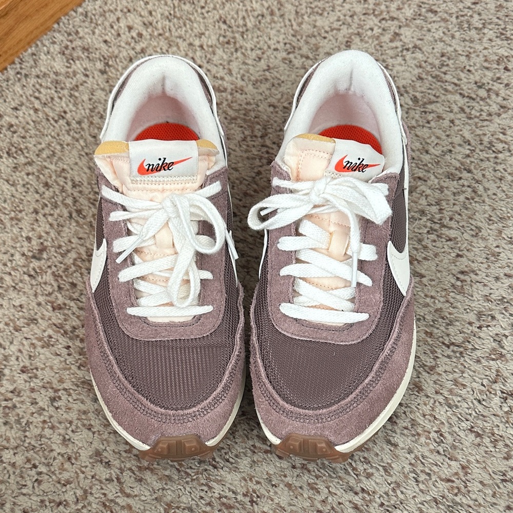 Nike Women's Plum and White Sneakers